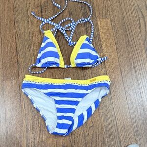 Striped Blue and Yellow Swim Set